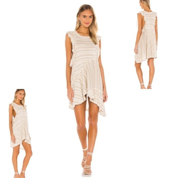 💋NWT 𝅺Free People Draped Cap Sleeve Asymmetrical Dress - Picture 1 of 15